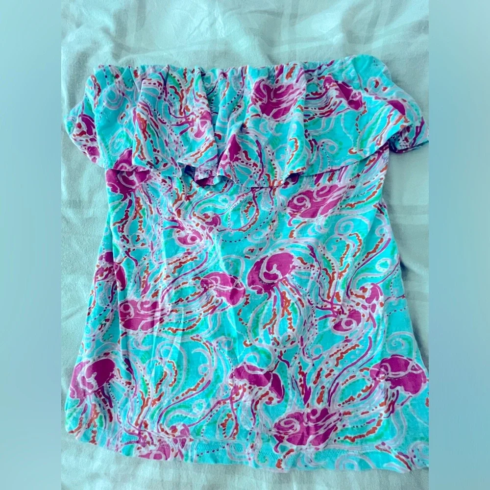 Lilly Pulitzer size S ruffle Tube top - Picture 2 of 5